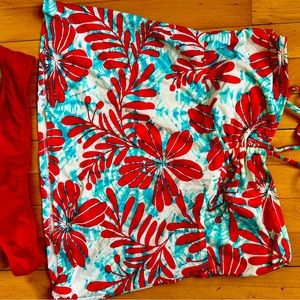 Tankini with bottoms size 14. Tie top.